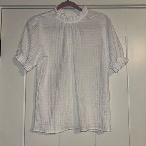 South Boutique sheer bubble sleeve blouse